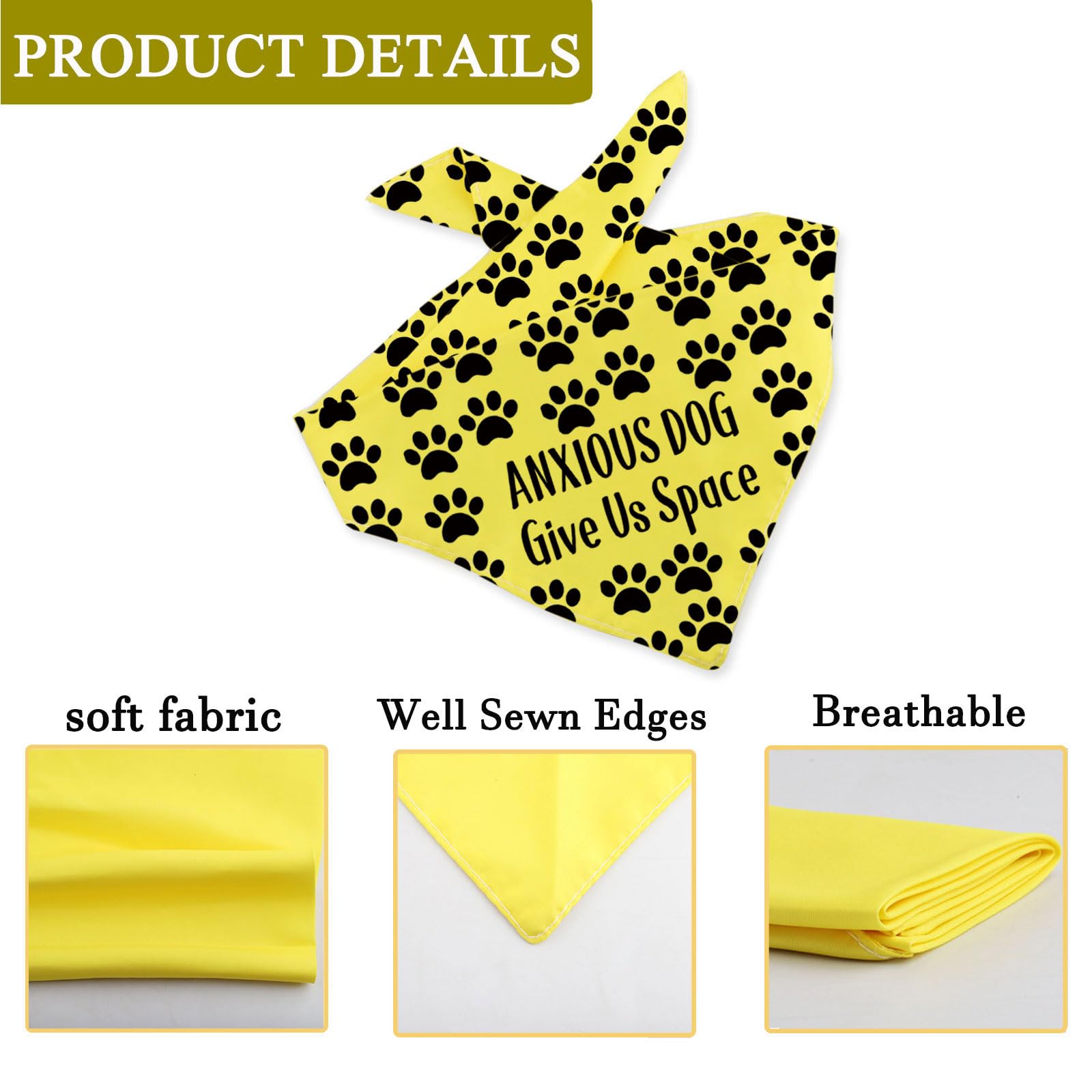CENWA 1 Piece Anxious/Reactive Give Me Space Over the Collar Bandana Rescue Dog Bandanas Give us Space Dog Bandana (Anxious space UK) - Image 4