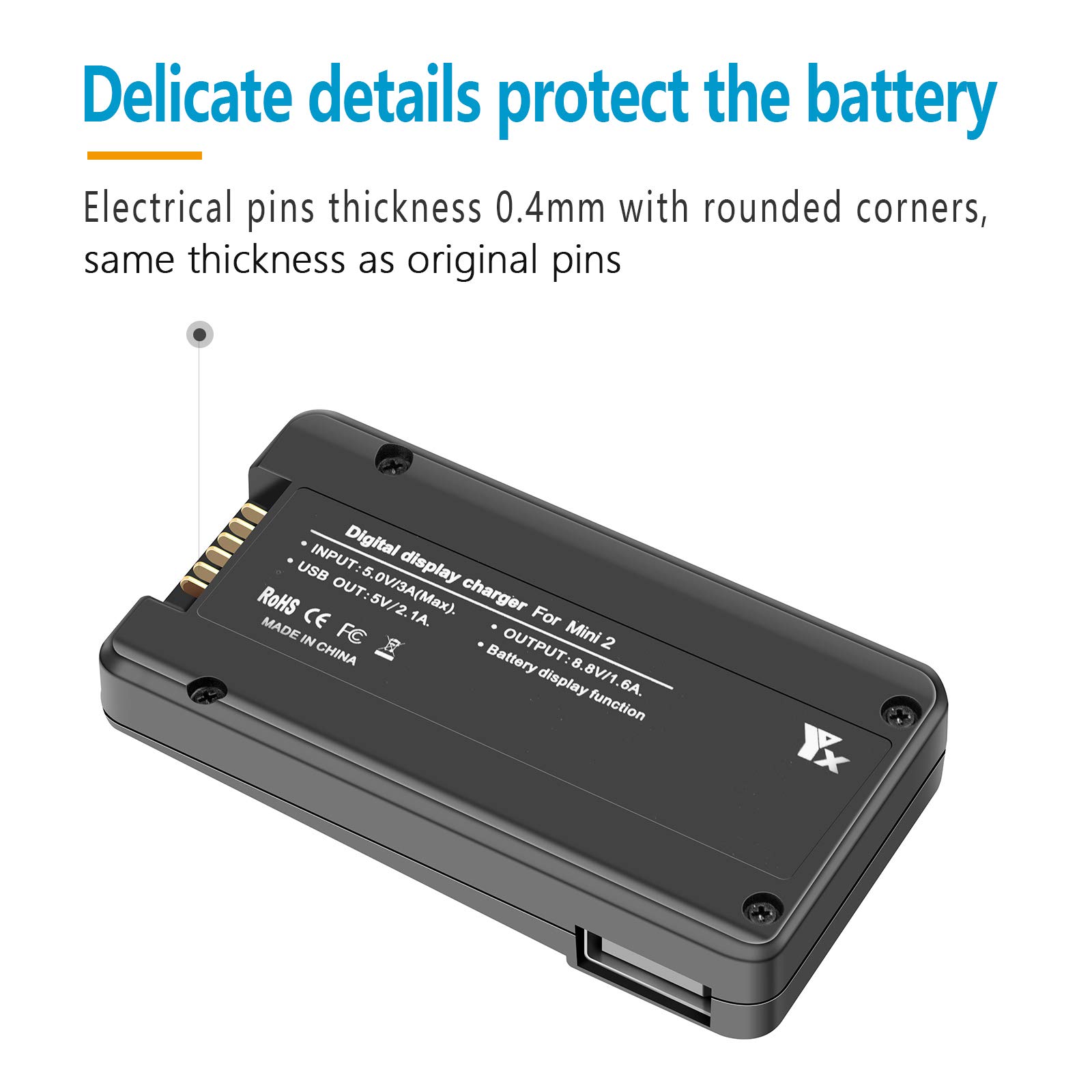 LCD Chargeur de Batterie USB avec QC3.0 pour Drone DJI Mini 4K/2,Mini 2 SE, Station de Recharge Hub Accessoires