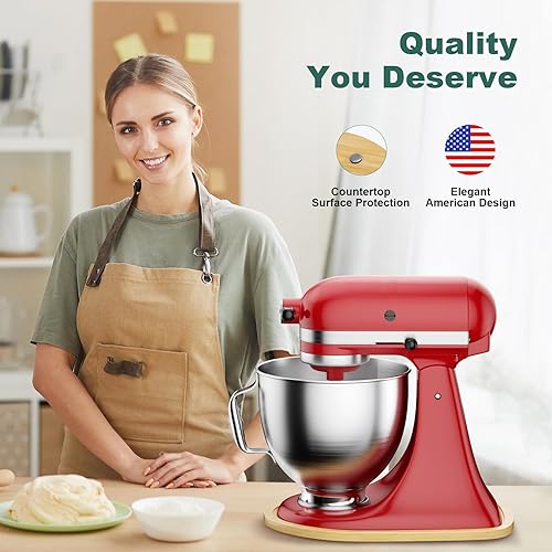 Miniatura 6 de GuanQiao KitchenAid - Deslizador de bambú de grado alimenticio para mezclador de soporte de cabeza inclinable de 4.5 a 5 cuartos de galón,