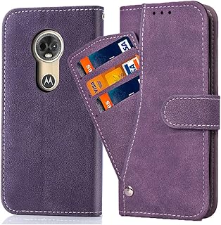 Asuwish Moto E5/G6 Play Wallet Case,Luxury Leather Phone Cases with Credit Card Holder Slot Stand Kickstand Book Rugged Flip Folio Protective Cover for Motorola Moto E5 Women Men Girls Purple