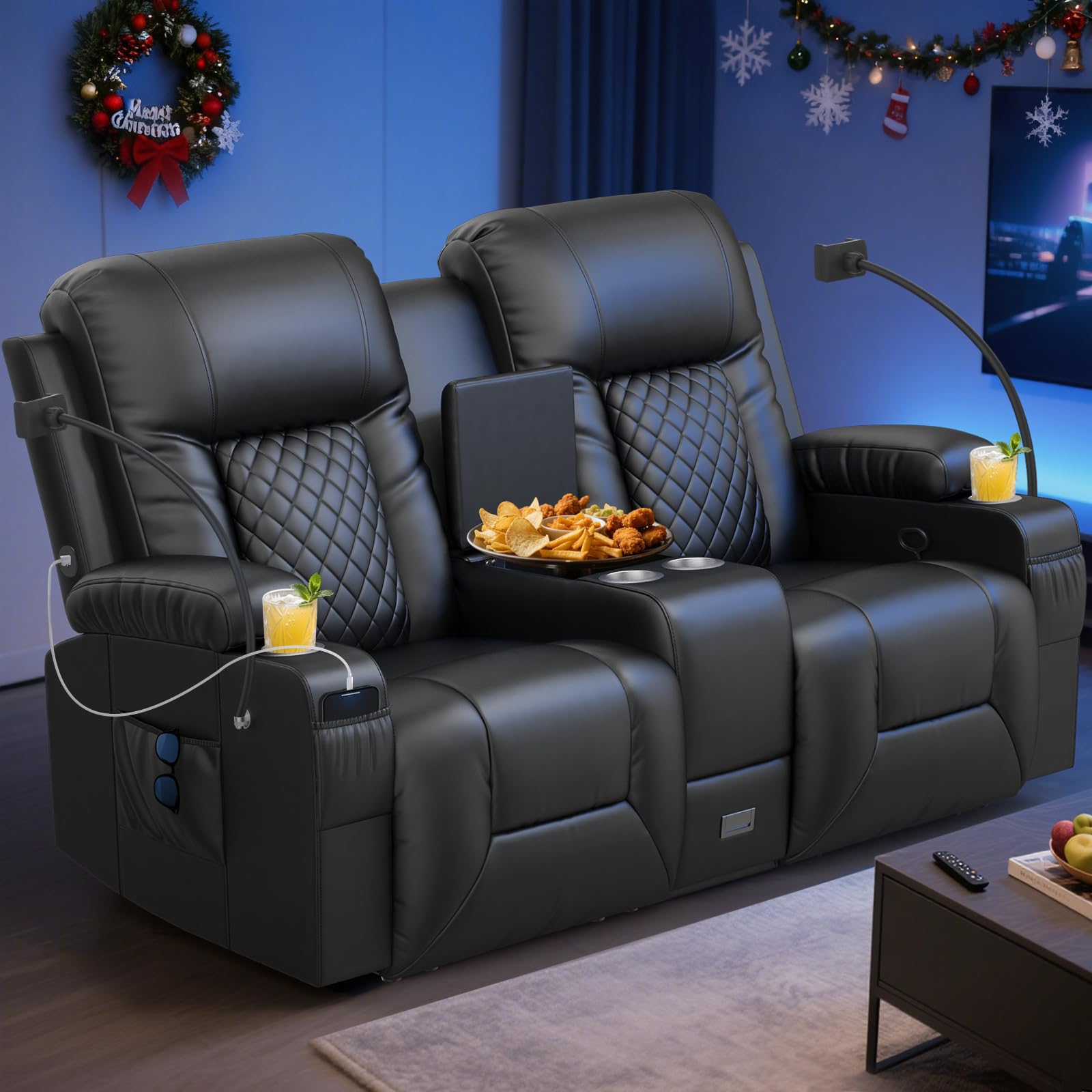 DG PEAFOWL Home Theater Loveseat Recliner Sofa