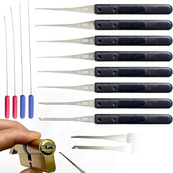 12Pcs Broken Key Extractor Kit with Spring Steel for Car & Home Lock Repair