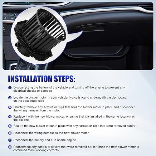 Miniatura 7 de Motor de ventilador de CA con ventilador para Chevy Silverado Suburban Tahoe GMC Sierra Yukon 1500 2500 C1500 C2500 K1500 K1500 K1500 K2500 Cadillac