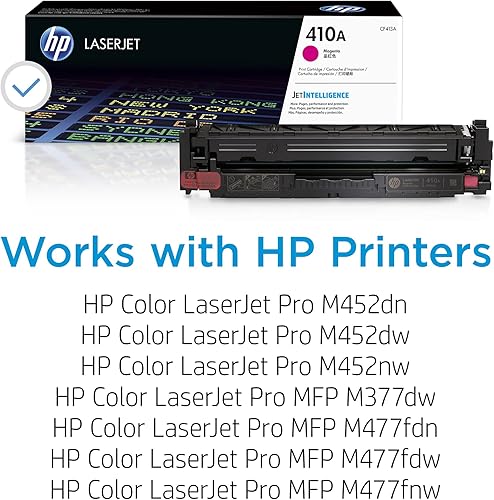 Miniatura 2 de HP Cartucho de tóner magenta 410A para impresoras HP | Funciona con Color LaserJet Pro M452 Series; Color LaserJet Pro MFP M377, M477 Series | CF413A