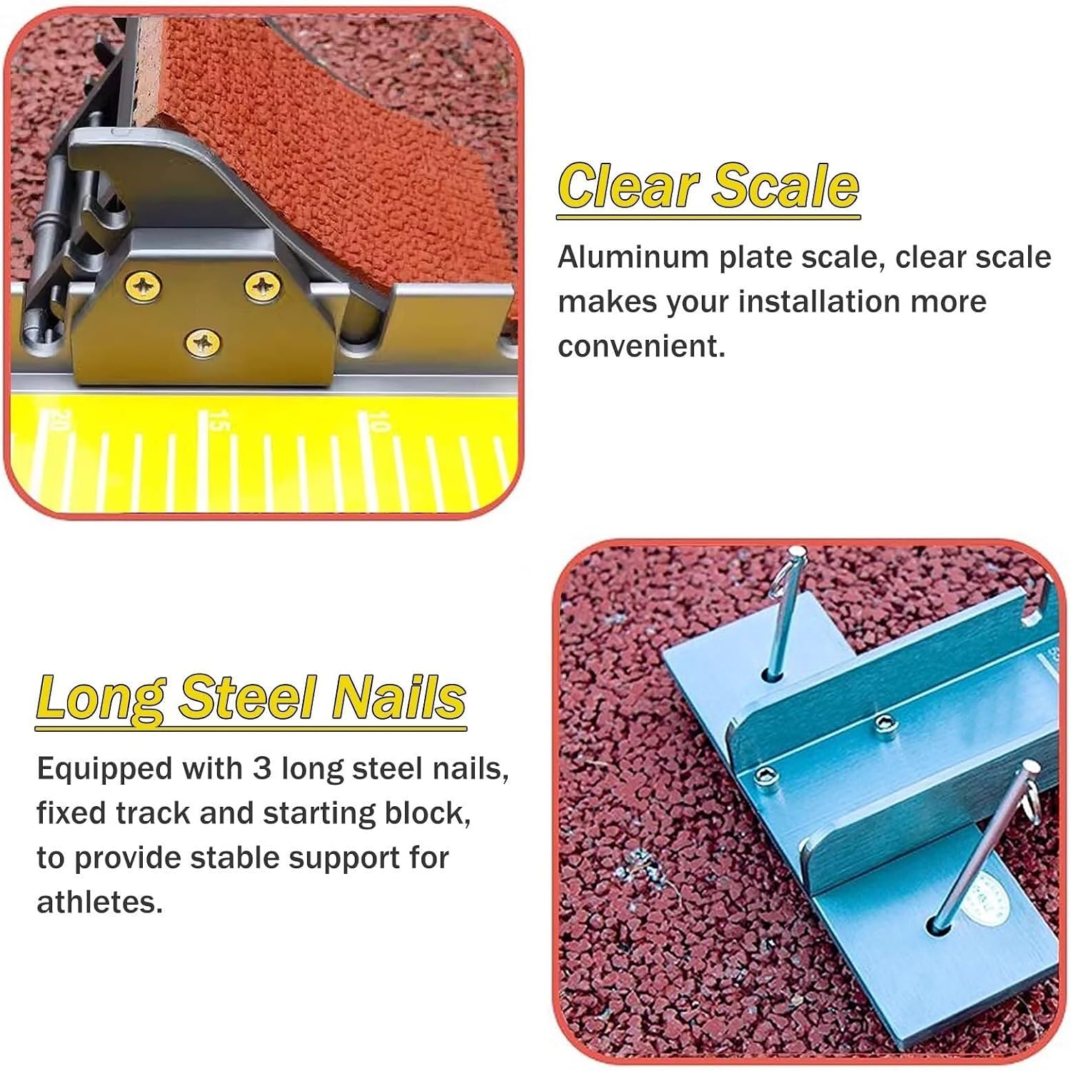 Track and Field Starting Blocks, Starting Blocks Starting Track, Aluminum Sprint Pedals, 4 Angles Adjustable, Suitable for Fitness Running Exercises