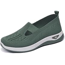 Orthopedic Sneakers Breathable Mesh Hollow Out Walking Shoes Lightweight Comfortable Soft Sole Non-Slip Dress Sneakers Casual Woven Running Shoes with Arch Support