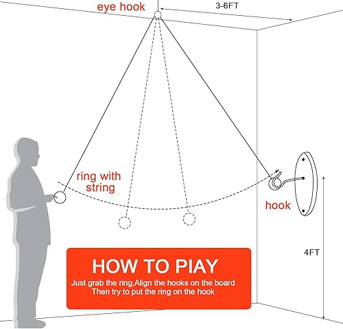 Miniatura 5 de Juego de lanzamiento de gancho y anillo para adultos, juego de lanzamiento de anillo, juego de lavadora, juegos de patio para interiores y