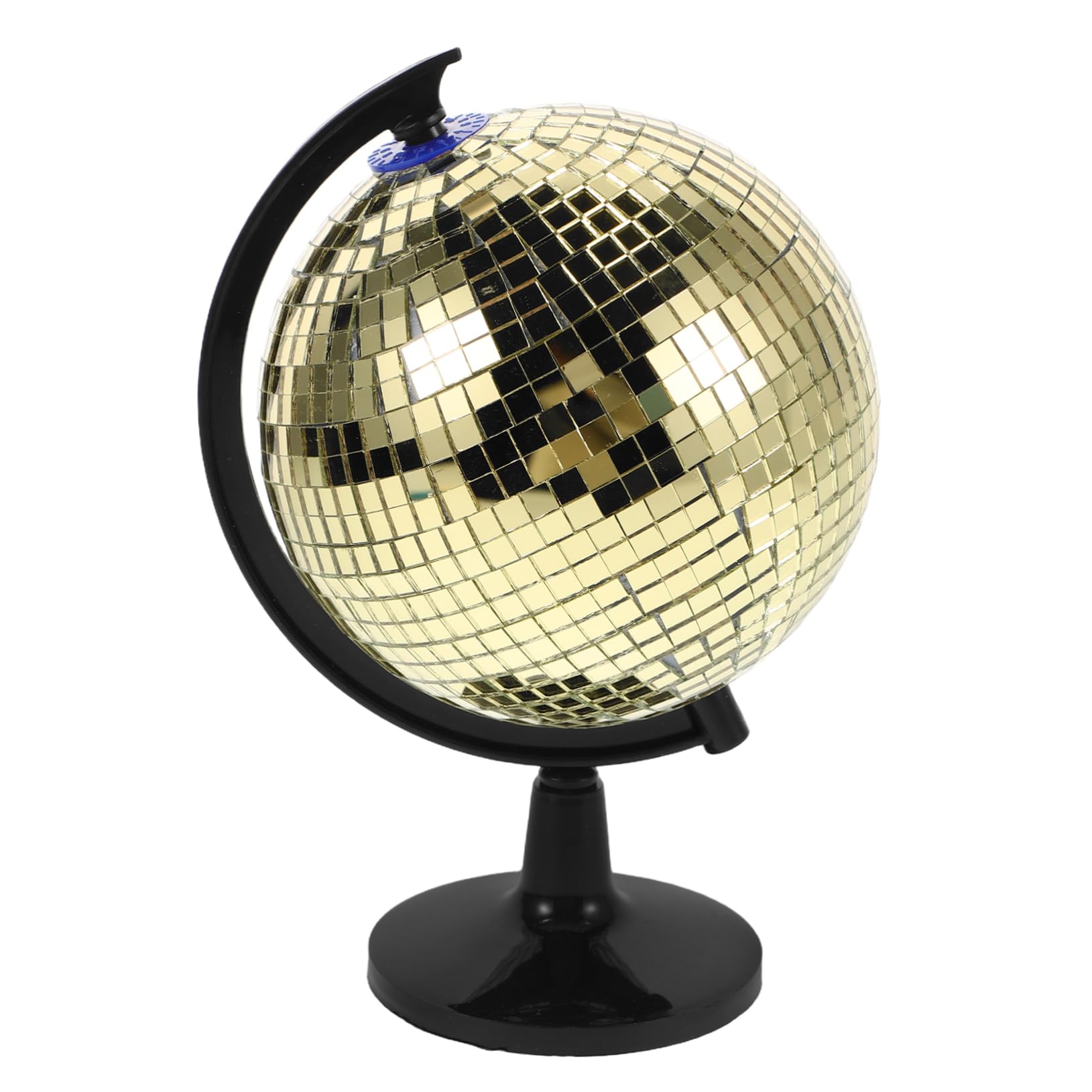 UPKOCH Golden Rotating Disco Globe Creative Decor Reflective Mirror for Parties Events and Desk Display Unique with Flare Effect