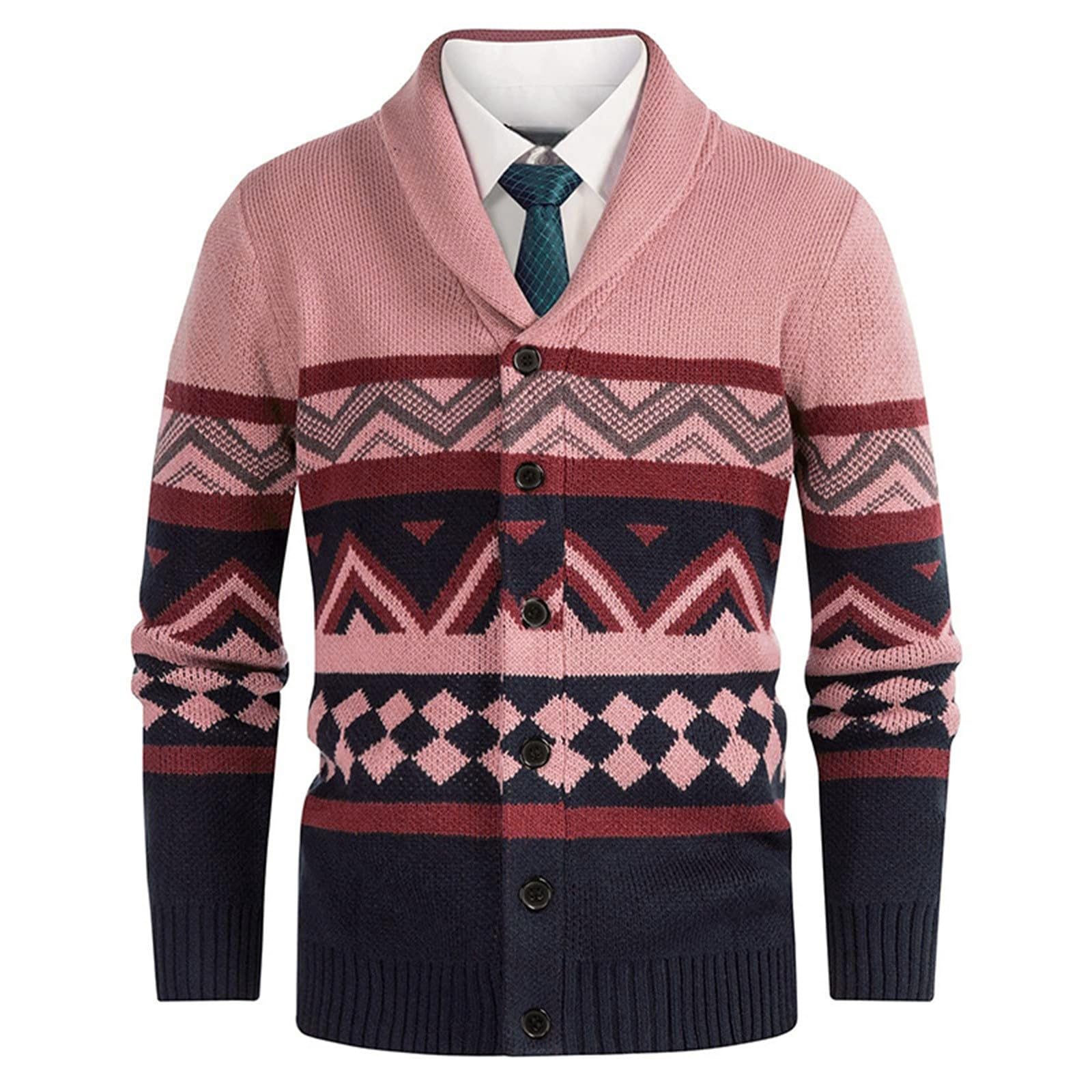 Cardigan Hombre Invierno, Chaqueta Punto Hombre con Cuello En V Manga Larga Suéter De Punto con Botones Elegante Ajustado Cárdigan Ligero con Bolsillos para Otoño Invierno