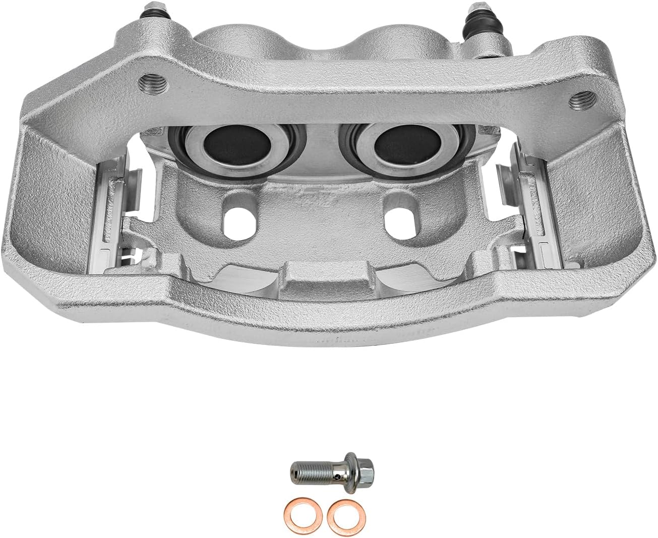 Detroit Axle - Front 2pc Brake Calipers for 03-08 Dodge Ram 2500 3500 4000, 2 Disc Brake Calipers with Bracket 2003 2004 2005 2006 2007 2008 Replacement