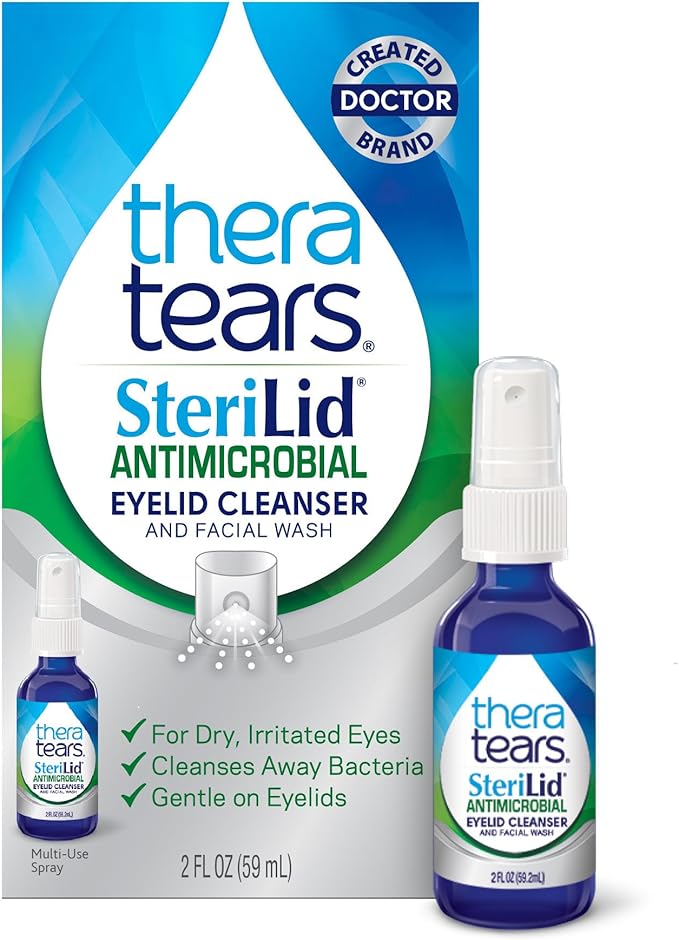 TheraTears SteriLid Antimicrobial Eyelid Cleanser and Face Wash, for Eye Care, 2 Fl Oz