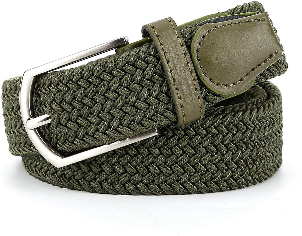 Braided Canvas Woven Elastic Stretch Belts for Men/Women/Junior with Multicolored - Image 3