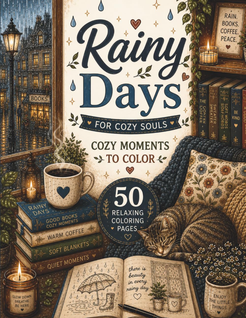 Rainy Days for Cozy Souls: Cozy Moments to Color (Cozy Chapters Collection)