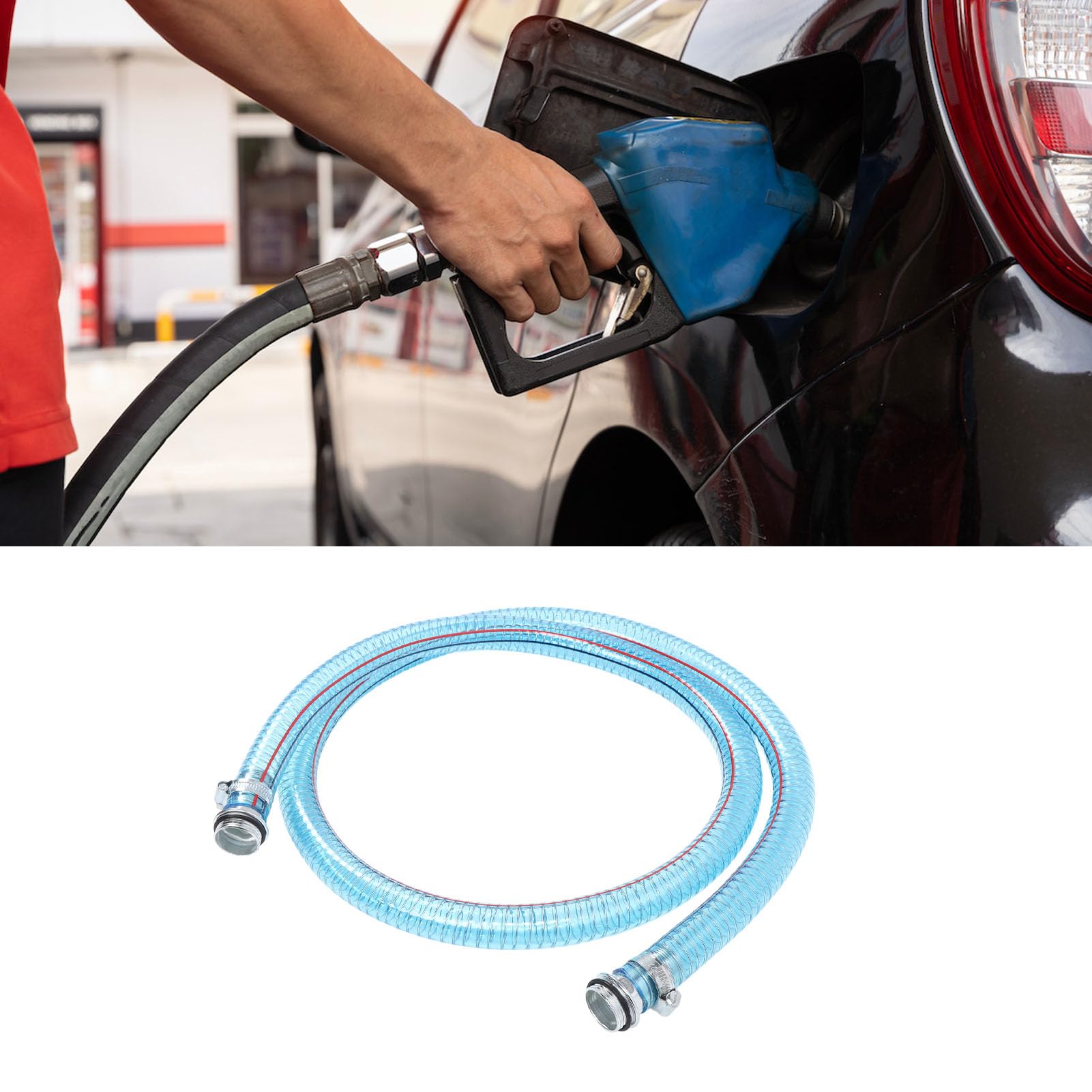 Alomejor Tubo per Trasferimento Carburante Tubo in Gomma per Pompa Carburante 4 Metri con Connettori A Prova di Perdite Resistente all'usura per Sistemi di Alimentazione Automobilistici Motori (34