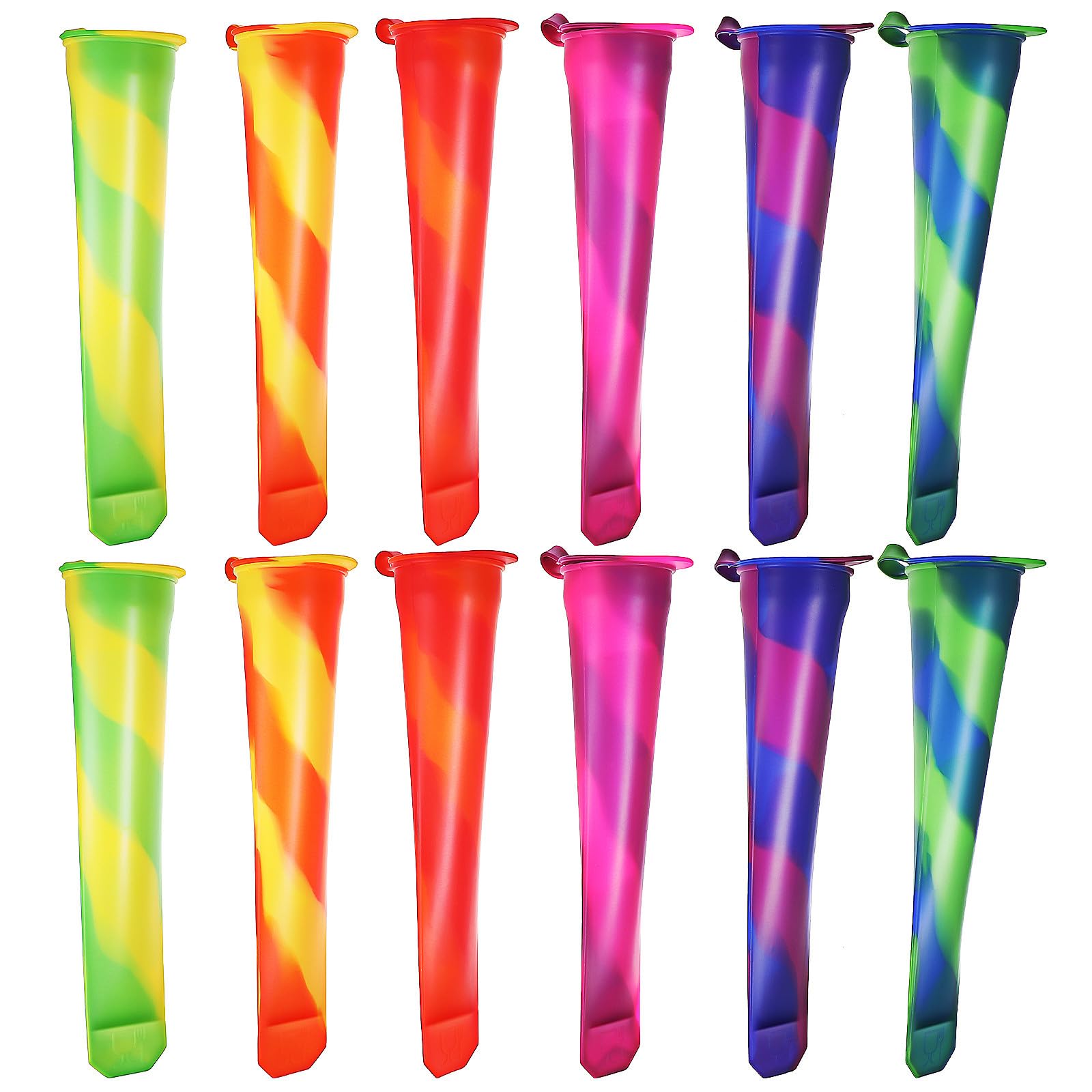 Silikon Eisförmchen 12 Stück, Flexible Einteiler für Smoothies und Saft