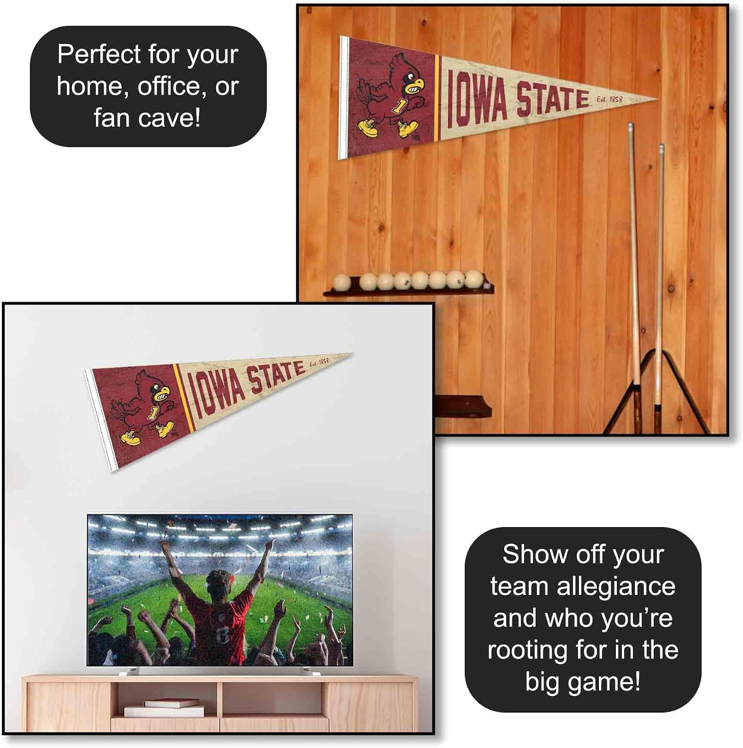 Iowa State Cyclones Pennant Throwback Vintage Banner
