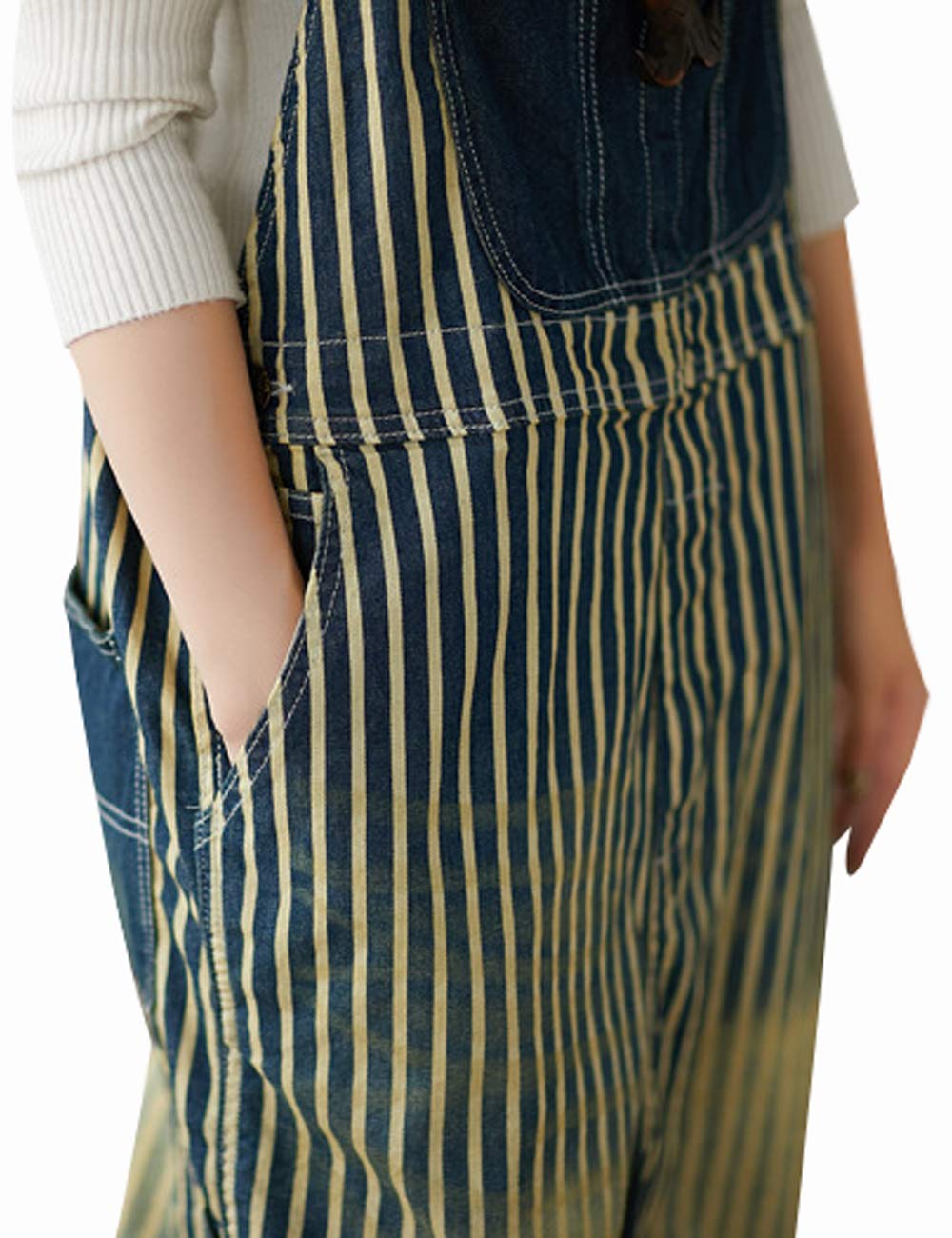 Youlee Femmes Jambe large Combinaisons en jean Rétro Décontractée Salopette