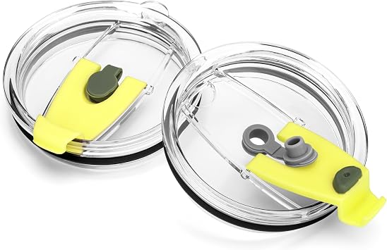 20 oz Tumbler Replacement Lids Fits for 20 oz YETI Rambler, 2 Pack Spill-proof Lids,Covers for 20 Ounce Tumbler CupYellow