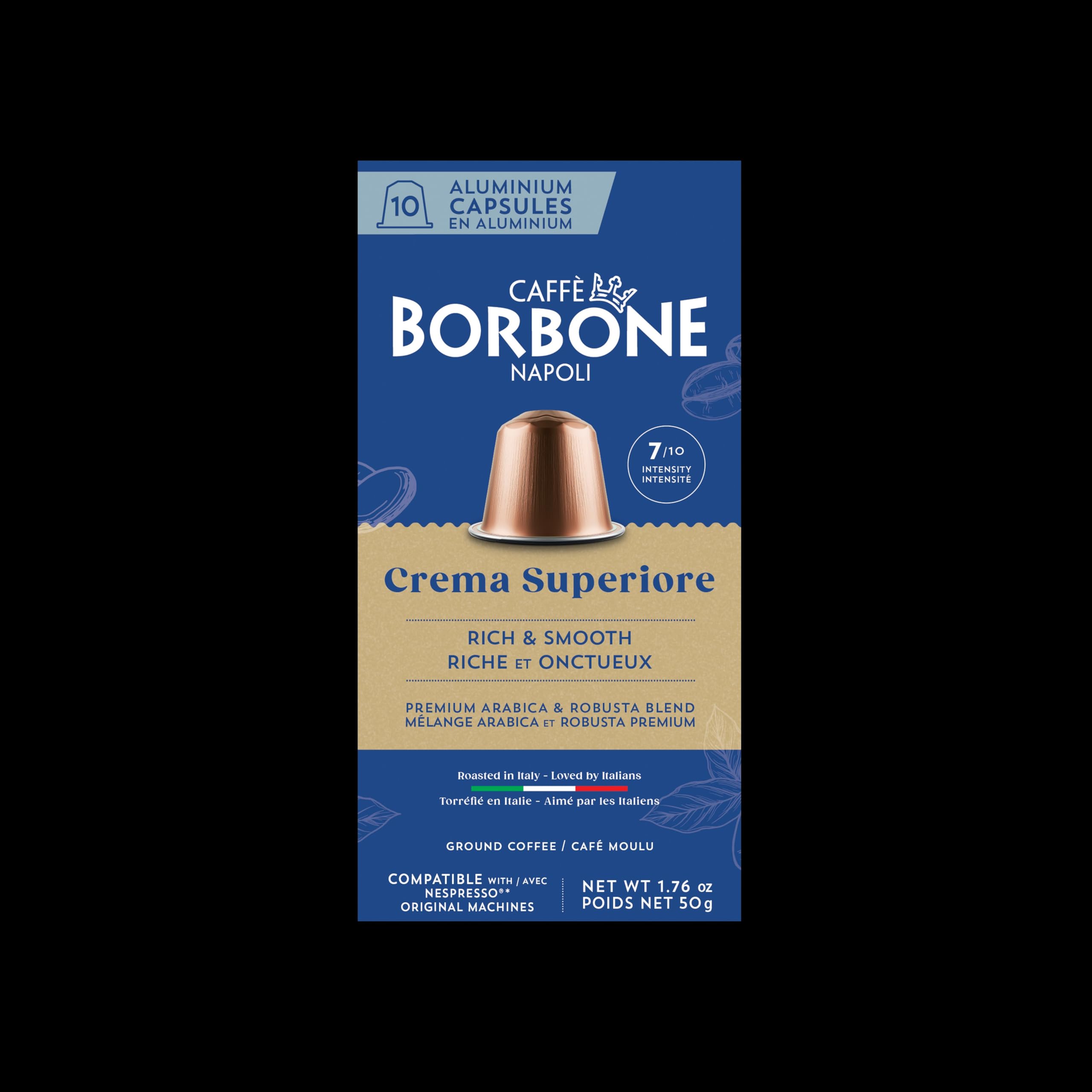 Caffè Borbone Crema Superiore Aluminum Capsules Compatible with Nespresso Original Machines, Medium Roast, 100 Count