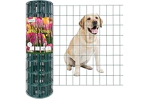 Garden Fencing Roll, Green PVC Coated Welded Wire Fence 24 Inch x...