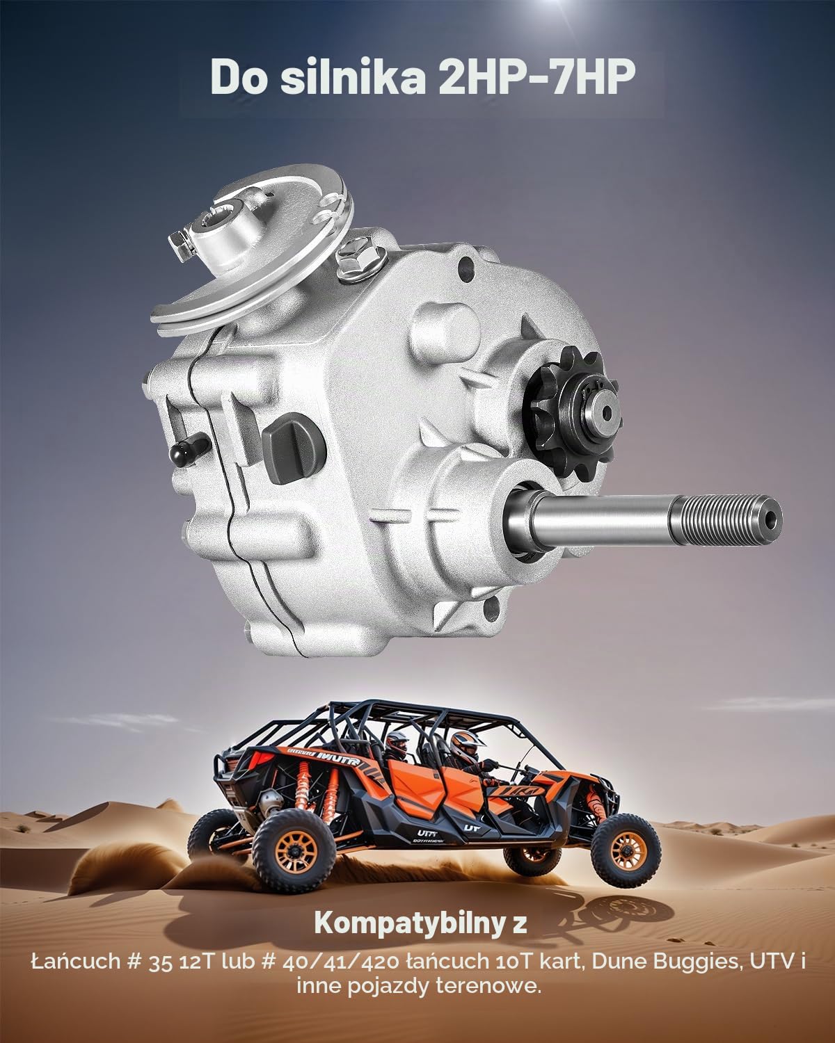 VEVOR Sprzęgło przekładni silnika 2-7 HP 2300 obr./min z 3 trybami zmiany biegów wału dynamicznego, sprzęgło szybkiej zmiany biegów dla kart, UTV, sprzęgło silnika