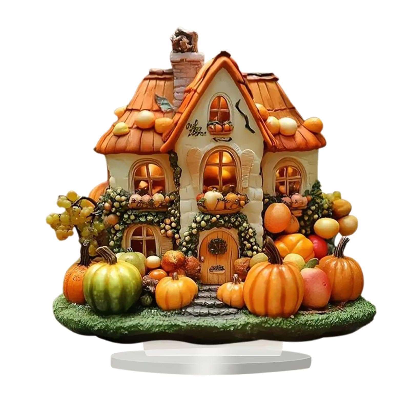 Décoration maison citrouille d'Halloween 2D panneau château pour étagère intérieure