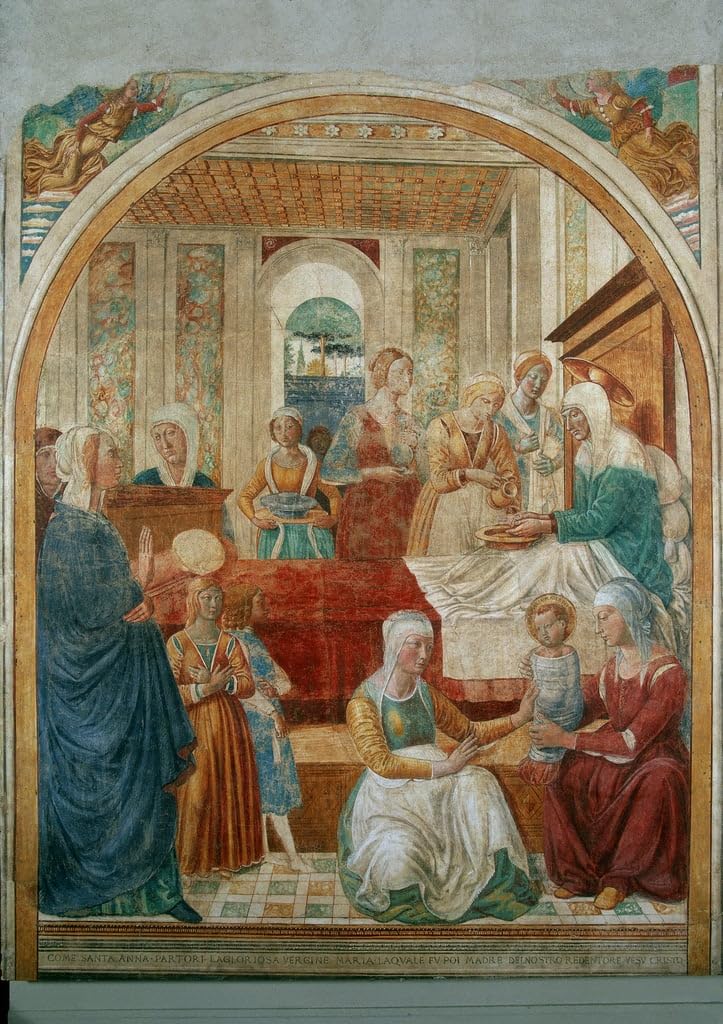 Cuadro Nacimiento de la Virgen por Benozzo Gozzoli lienzo decorativo salon 60x90cm 5