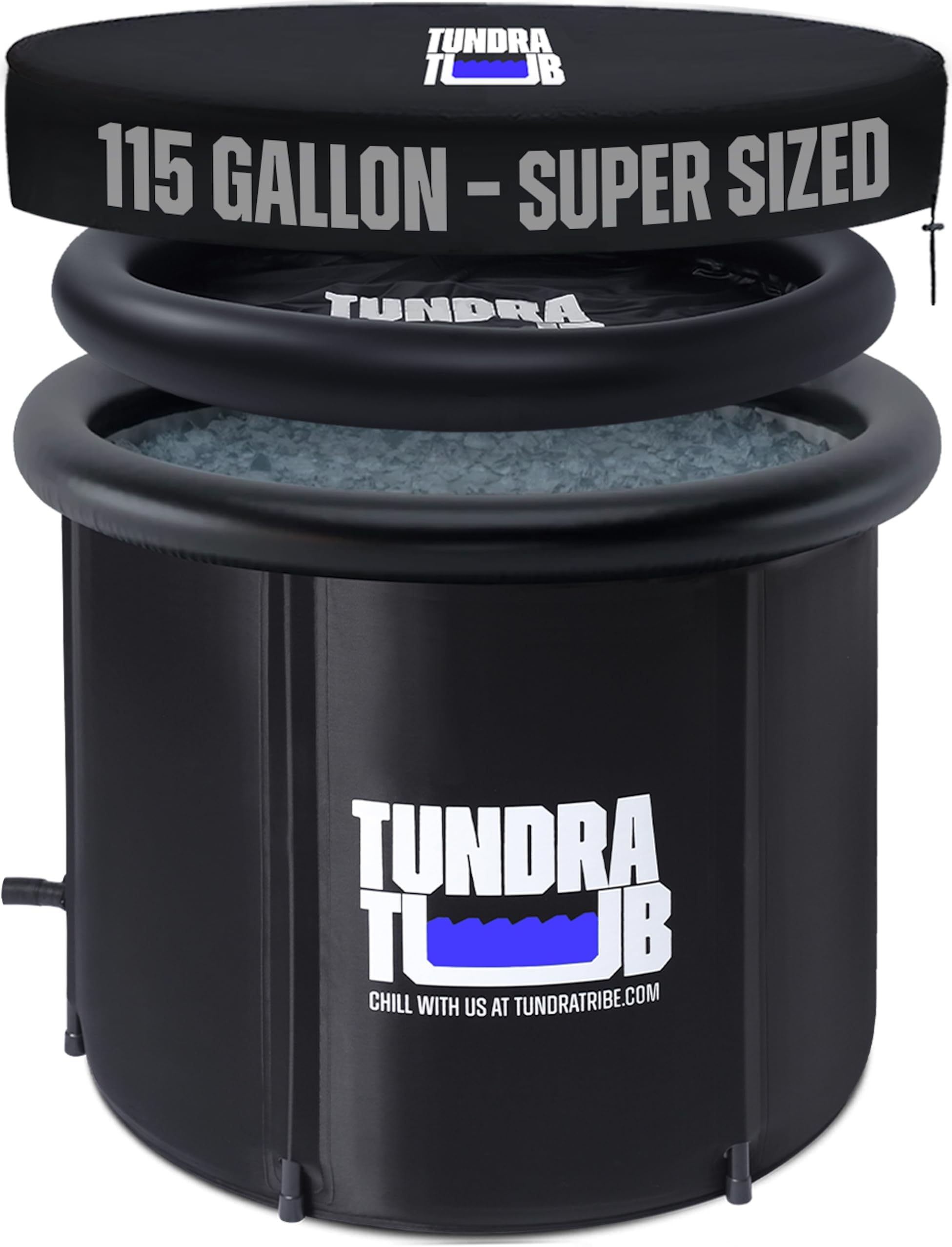 TUNDRA TRIBE TUB – Ultimate Ice Bath for Athletes & Wellness Enthusiasts | XL Cold Plunge includes Cover, Bag, IcePack, Pump, Temp & Beanie | Boost Recovery, Energy & Resilience | USA Based (TTXL1)