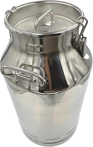 Miniatura 9 de Leche de acero inoxidable (grado 304), latas de transporte de jarabe de arce, tapa sellada y espita opcional (10 litros (2.6 galones), solo