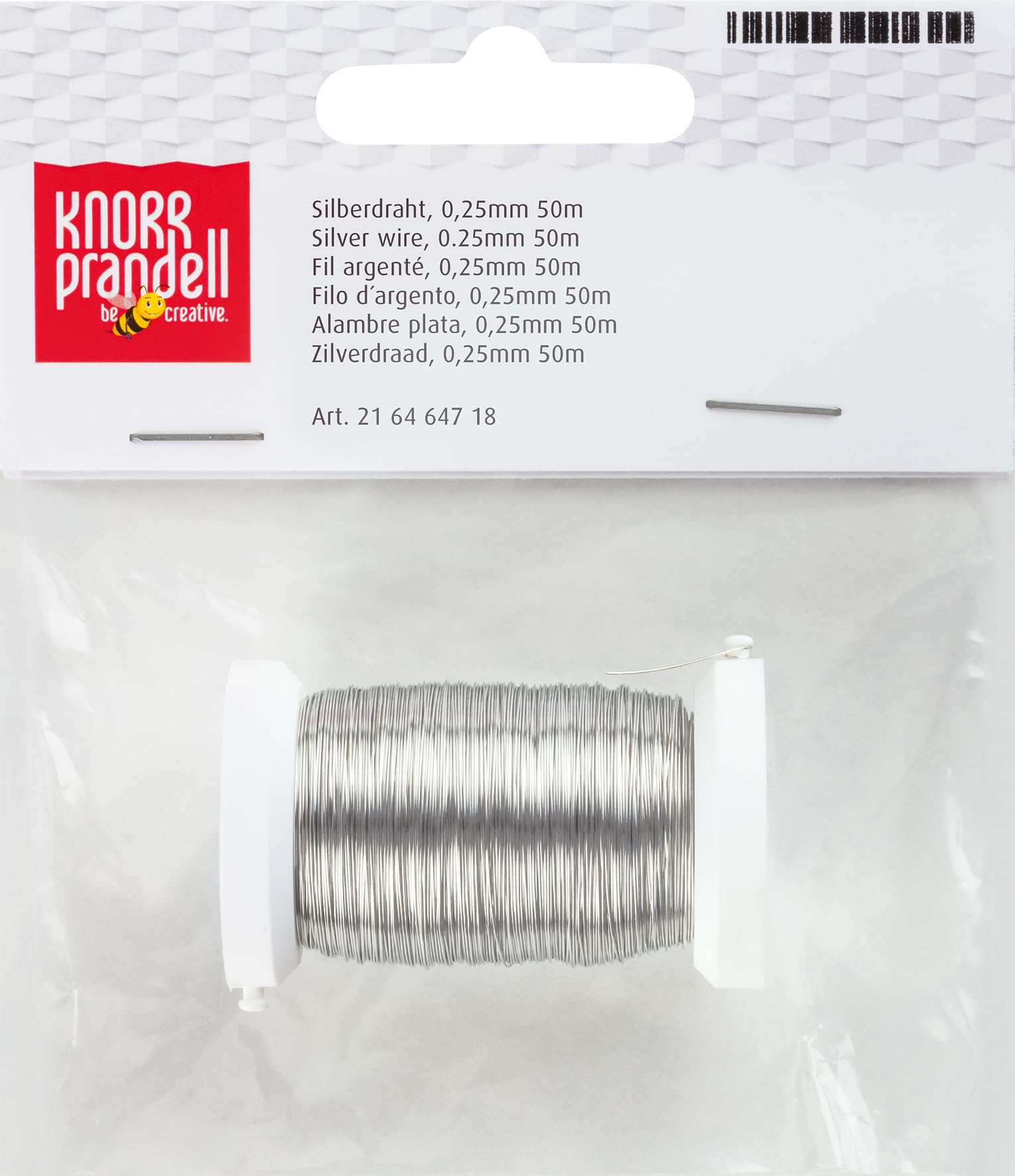 Knorr Prandell 0.25 mm x 5 m Silver-Plated Wire, Silver