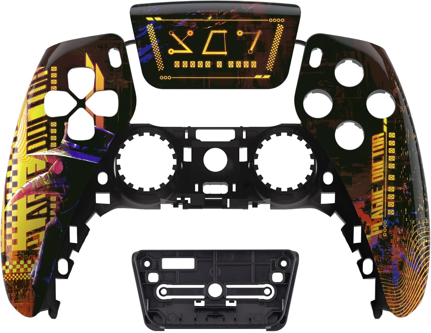 eXtremeRate Cyber Plague Touchpad Front Top Shell Compatible with ps5 Controller BDM-010 BDM-020, DIY Replacement Shell Custom Touch Pad Cover Faceplate Compatible with ps5 Controller - Image 3
