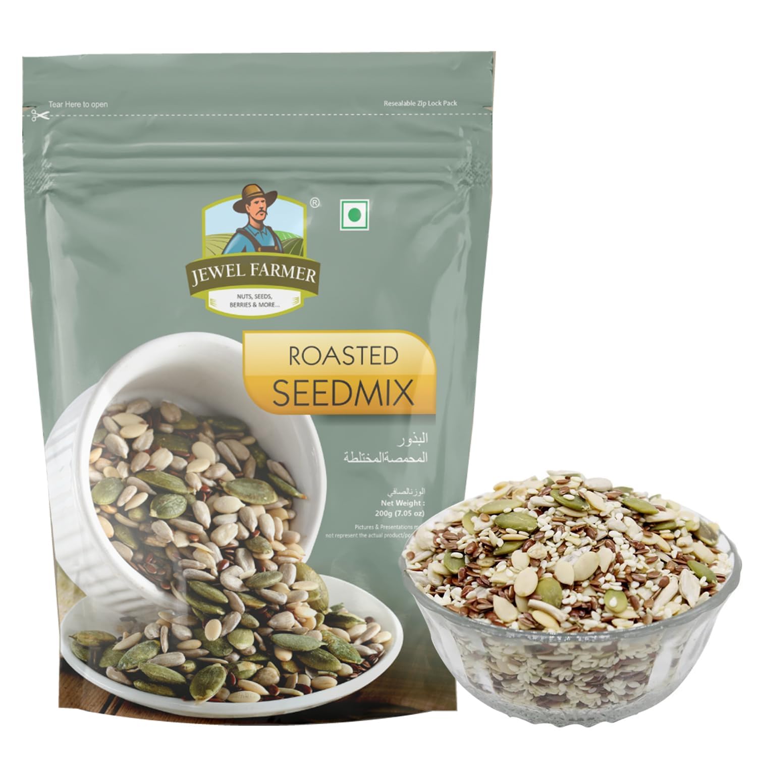 JEWEL FARMER Roasted Seedmix Salted Superfood Mix with Pumpkin, Sunflower, Muskmelon & Flax Seeds (200g) (B01DTBOI2W) Amazon Price History, Amazon Price Tracker