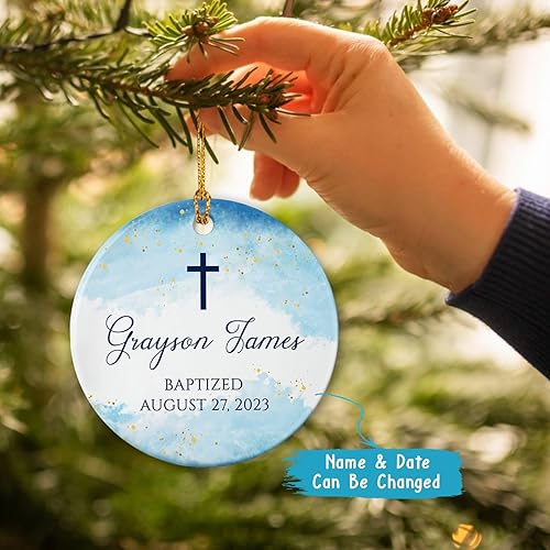 Miniatura 9 de Adorno de Navidad para bebé 2024, primer adorno de regalo para bebé niño niña, adorno personalizado de mi primera Navidad, adorno de luna y