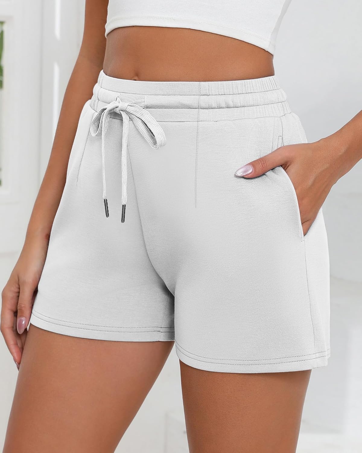 Neer 3 Pack Women's Lounge Shorts, Drawstring Workout Casual Summer Athletic Running Sweat Shorts with Pockets - Image 5