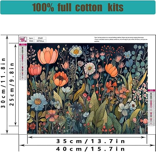 Miniatura 63 de Kits de punto de cruz estampados para adultos, kits de bordado de flores de gato negro para principiantes y adultos, patrones de 11 quilates