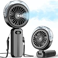 OTLONPE Handheld Misting Fan Portable: 4000mAh Battery, 4-Speed Turbo, 120° Foldable Cooling Mister for Travel, Outdoor & Desk Use (Black)
