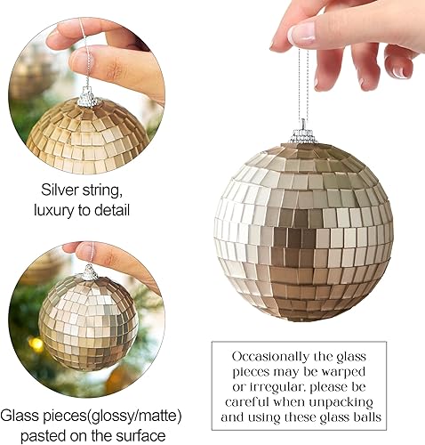 Miniatura 76 de DN DECONATION Deep Red Glass Christmas Ornaments, Set of 9, 3.15' Hanging Christmas Baubles for Xmas Tree Decoration, Wedding Party Gift