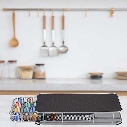 Miniatura 7 de SHANGSKY Cajón organizador de cápsulas de café, soporte para cápsulas Nespresso, línea original, capacidad de 40 cápsulas, almacenamiento compacto