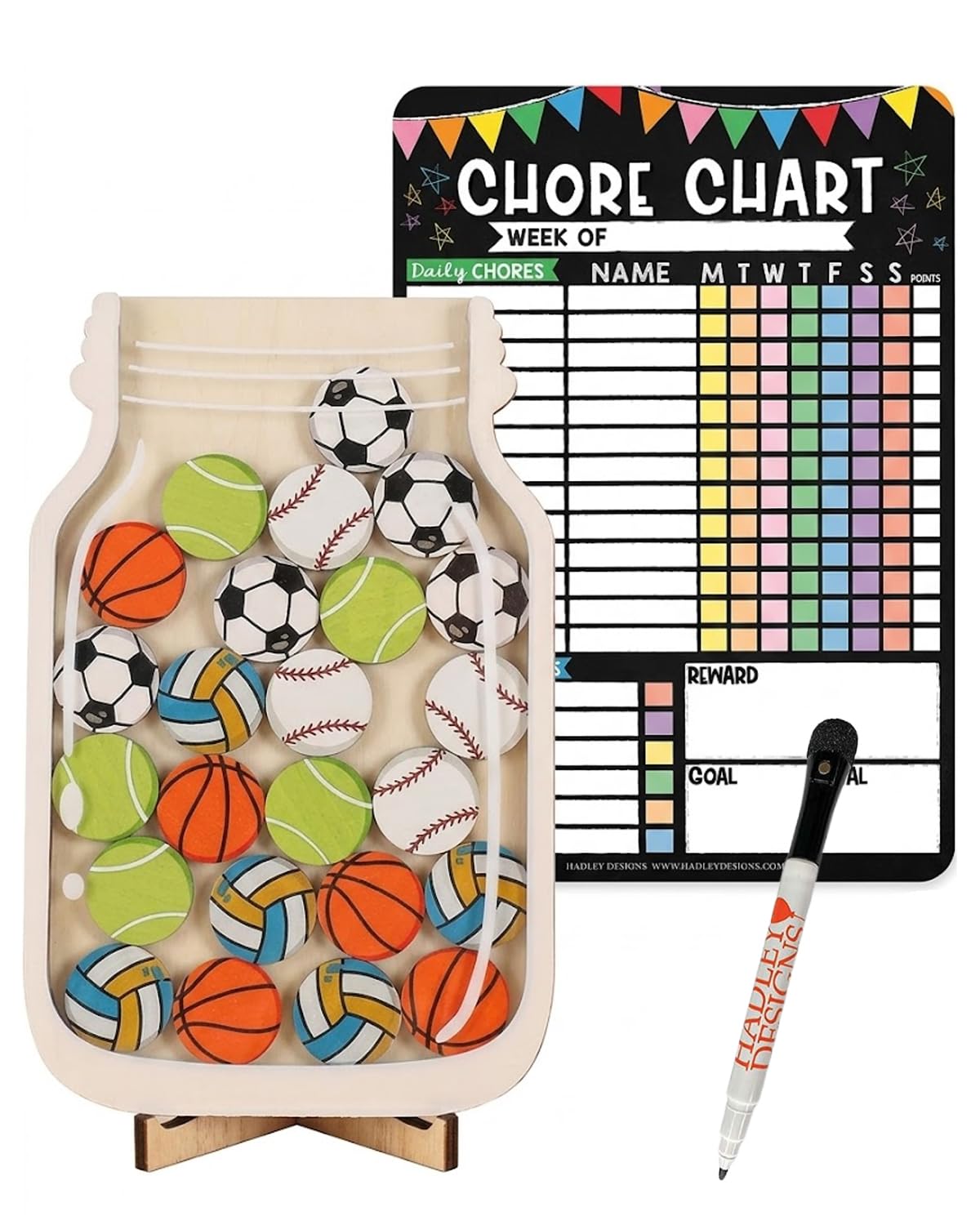 Tabella delle Ricompense per Bambini con 30 Stelle e Lavagna Magnetica per Bambini Sistema di Ricompensa per Casa, Scuola e Aula (Palline Colorate)