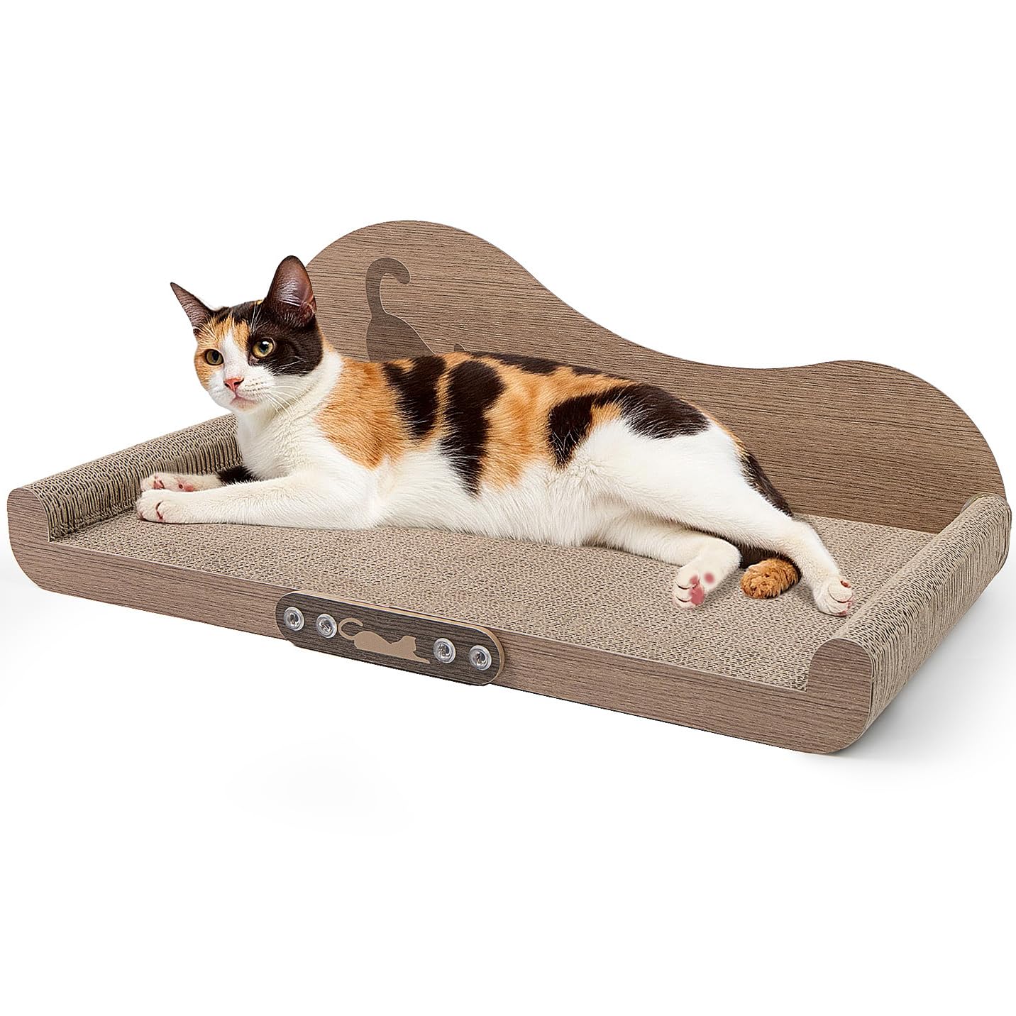 NATUYA Cat Scratcher Cardboard Lounge Bed, Large Cat Scratching Board Couch, Durable Cats Scartch Pad for Indoor Cats