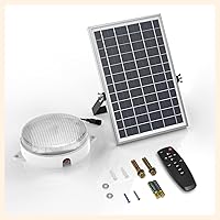 Vista 9 de Luz solar de techo, diurna y nocturna, 6000 K/4000 K/3200 K, luz solar de cobertizo con interruptor de encendido y control remoto, luces de granero