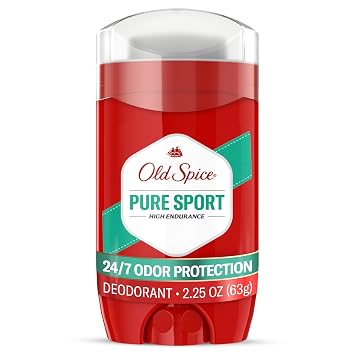 Old Spice Aluminum Free Deodorant for Men, High Endurance, 24/7 Lasting Freshness & Long Lasting Scent, 24/7 Advanced Sweat & Odor Protection, Pure Sport Scent, 2.25 oz