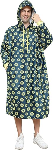 Miniatura 7 de Manta larga y cálida Sherpa con capucha y mangas de franela suave de gran tamaño para adultos 47 pulgadas (perro)