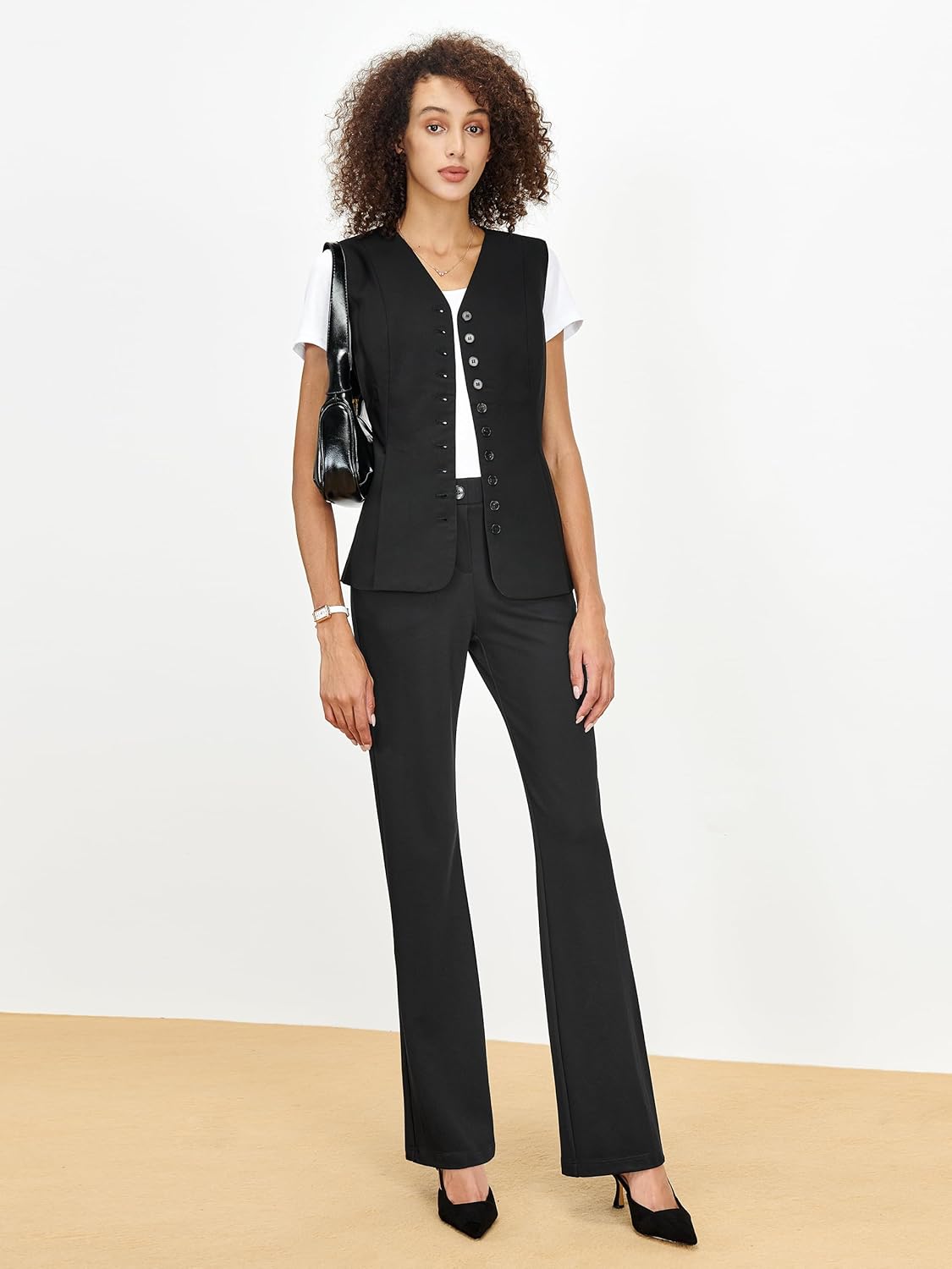 Tapata Women's 28''/30''/32''/34'' Stretchy Bootcut Dress Pants with Pockets Tall, Petite, Regular for Office Work Business - Image 9