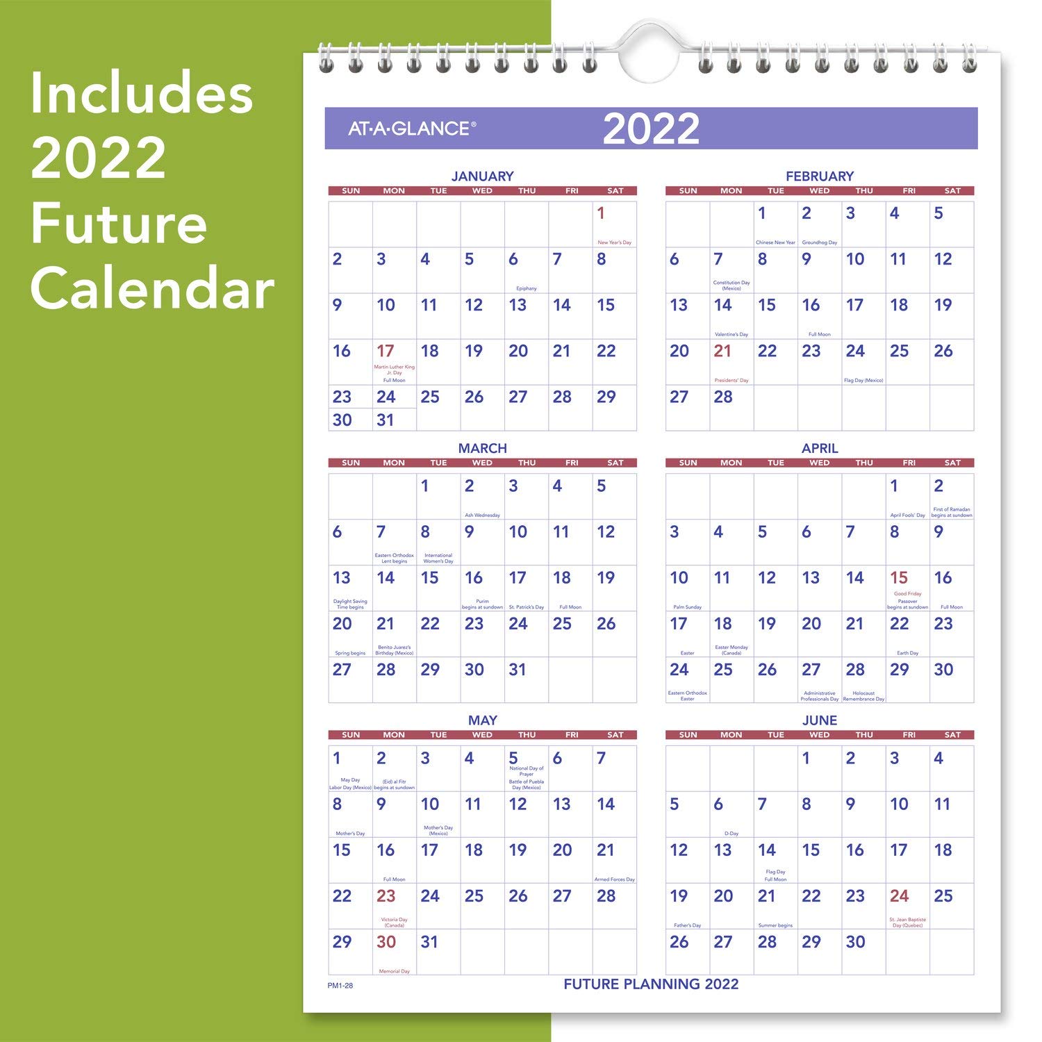 AT-A-GLANCE, Wandkalender 2021, 20,3 x 27,9 cm, Mini, Spiralbindung (PM12821)
