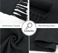 Vista 3 de Seavish Alfombra negra de cocina, 2 x 3 pulgadas, de algodón, tejida a mano, reciclada, alfombra trenzada para entrada, para lavandería, baño