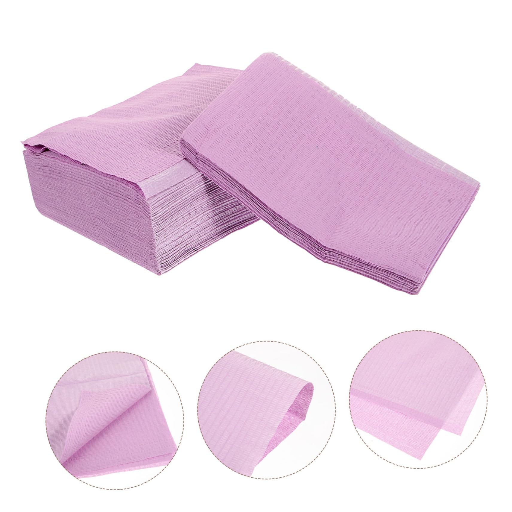 Bavoirs Dentaires Jetables pour Protection Lot de 125 Feuilles en Tissu Non Tissé Couleur Pourpre pour Usage en Cabinet