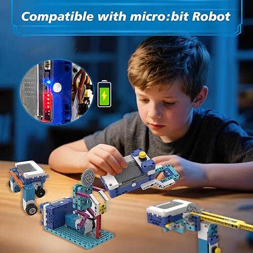 Miniatura 3 de Robot de codificación, Micro bit Smart Hub, compatible con Microbit Robot Juguetes de construcción Aprender a codificar con AI STEM Science Regalo