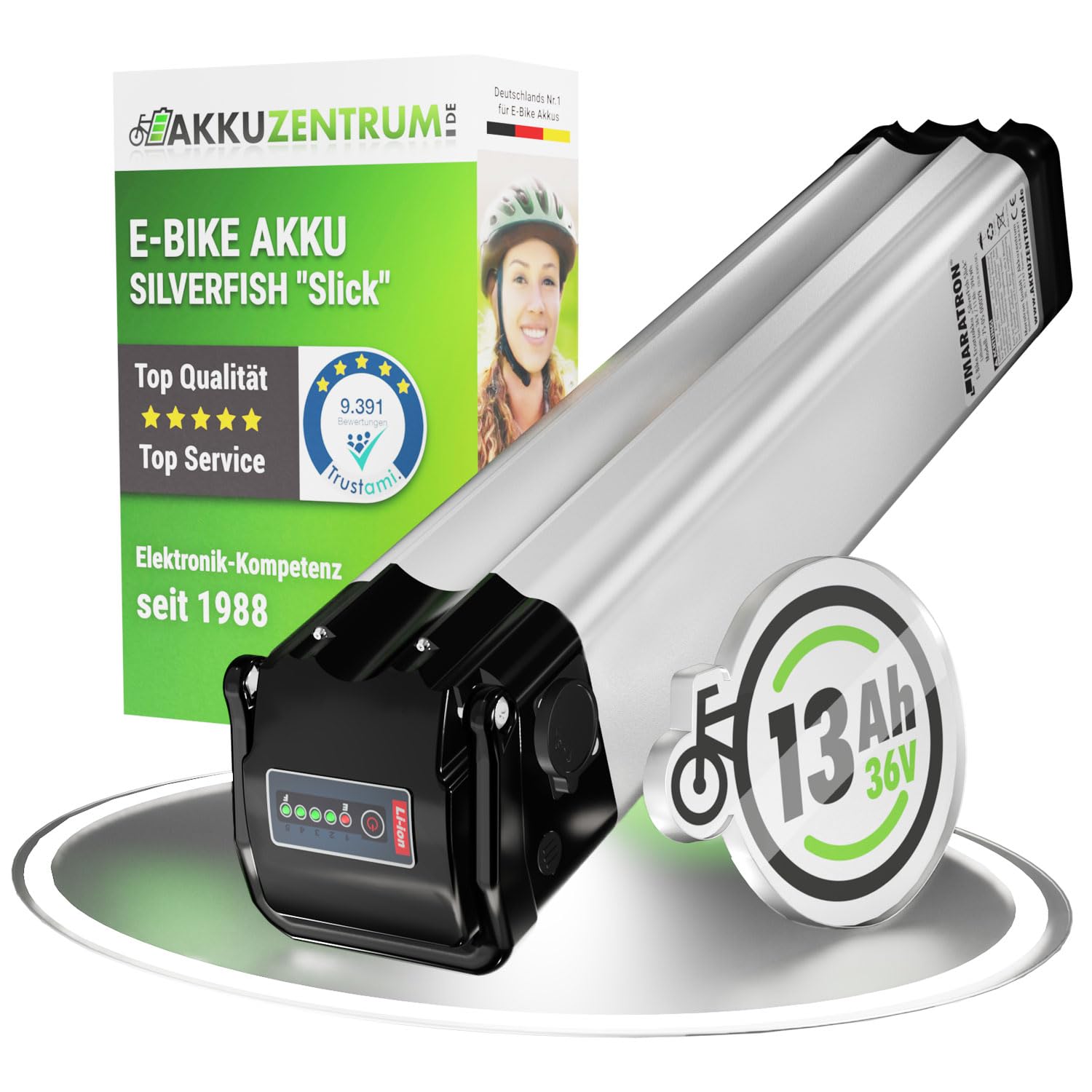 Maratron Ersatz-Akku 36V 13Ah (468Wh) für swemo SW200, Pegasus D3E, AGOGS lowstep, LEVIT chilo, u.a.