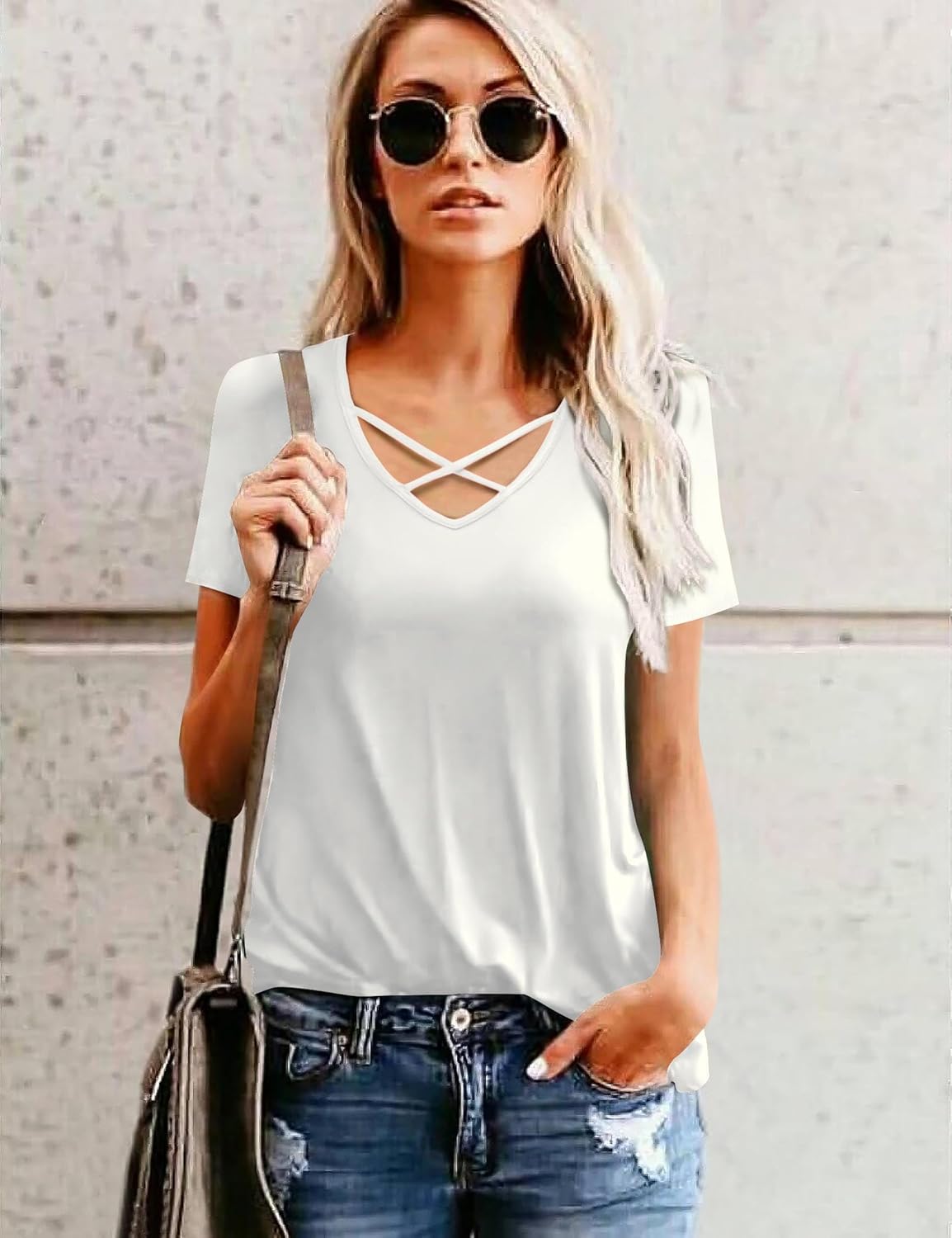 Womens Summer Tops V Neck